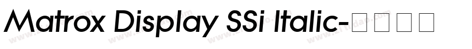 Matrox Display SSi Italic字体转换